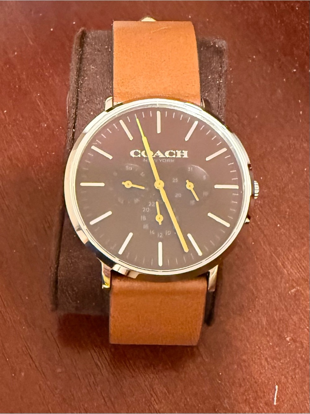 Coach Men’s Varick Brown Leather Strap Men's Watch with Brown Dial
